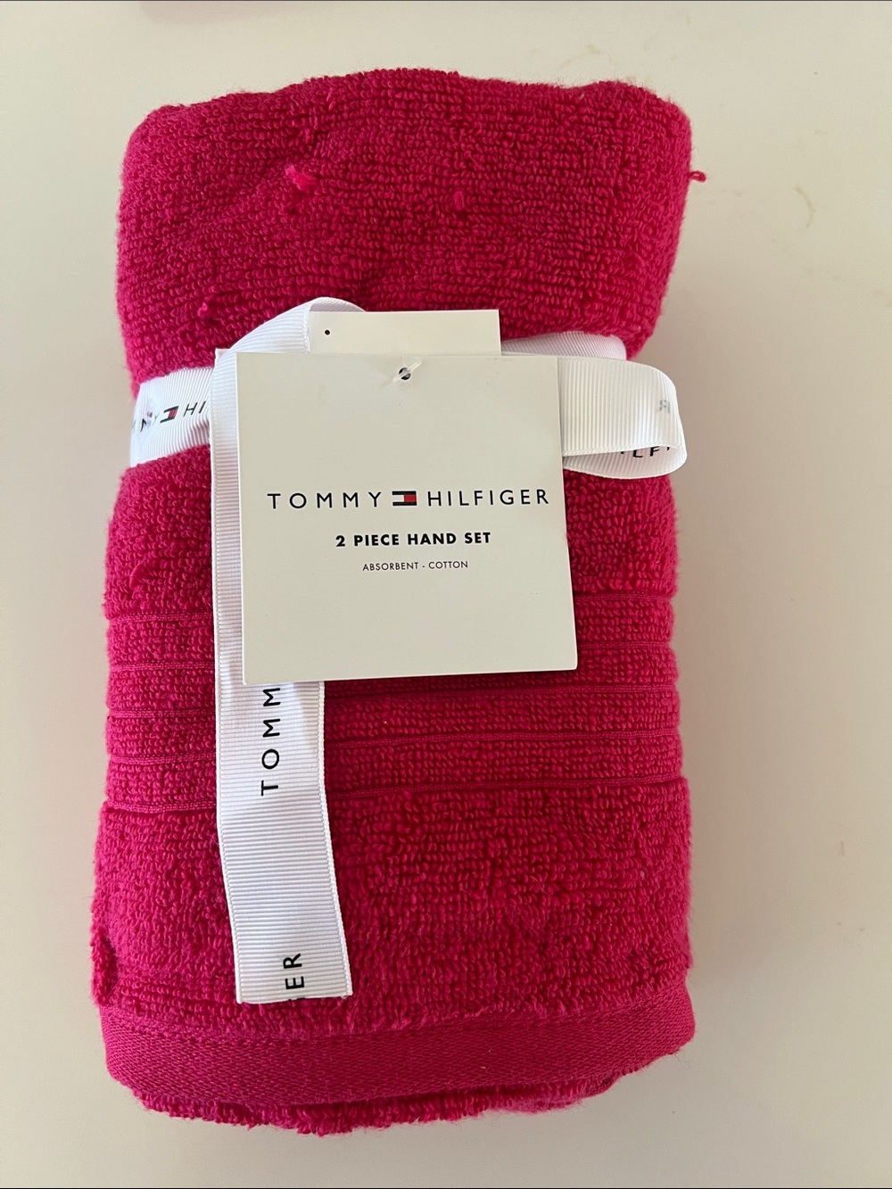 Tommy Hilfiger Hot Pink 2-Piece Hand Towel Set